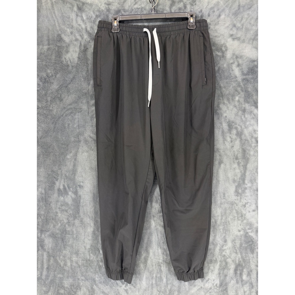 Cove Mens 2XL Black Recycled Poly Spandex Athletic Jogger Pants Drawstring Cuffs